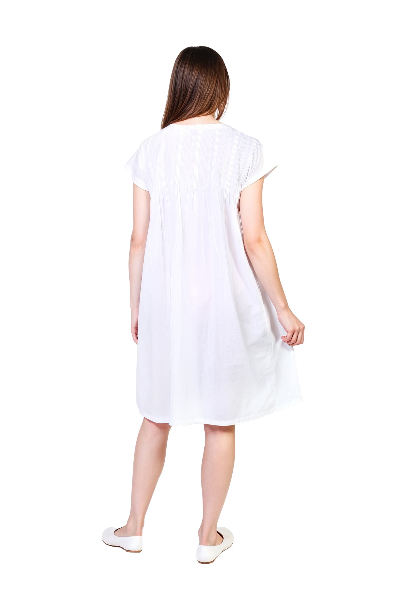 Pleated Bodice Lightweight Cotton Chemise