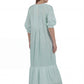 100% Cotton Embroidered Long Sleeve Gown - La Cera