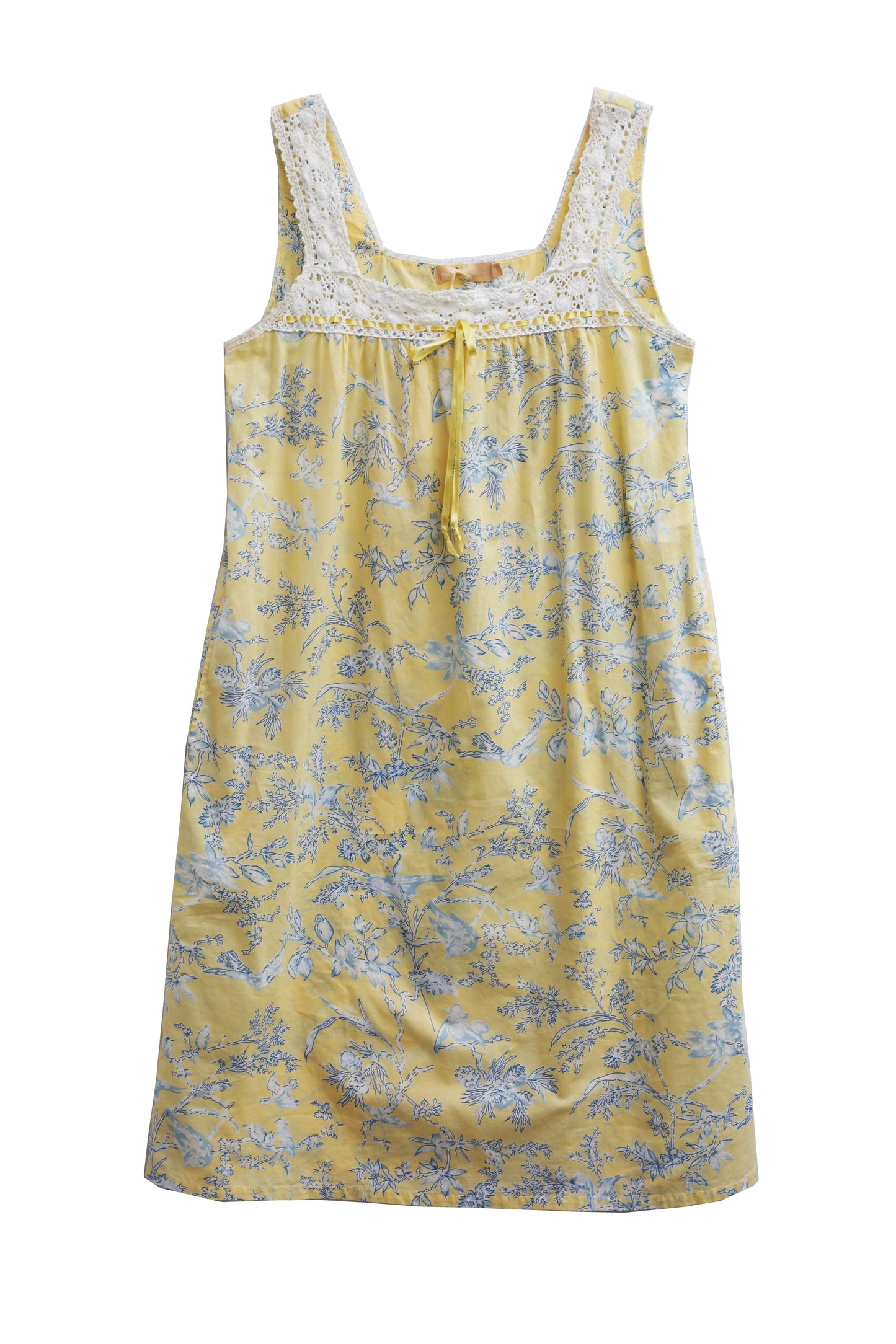 La Cera Sleeveless Cotton Toile Print Chemise