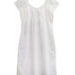 La Cera 100% White Cotton Embroidered Sweetheart Chemise