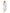 100% Cotton Lace Trim Flounce Robe Gown- Blue and White Floral Print - La Cera