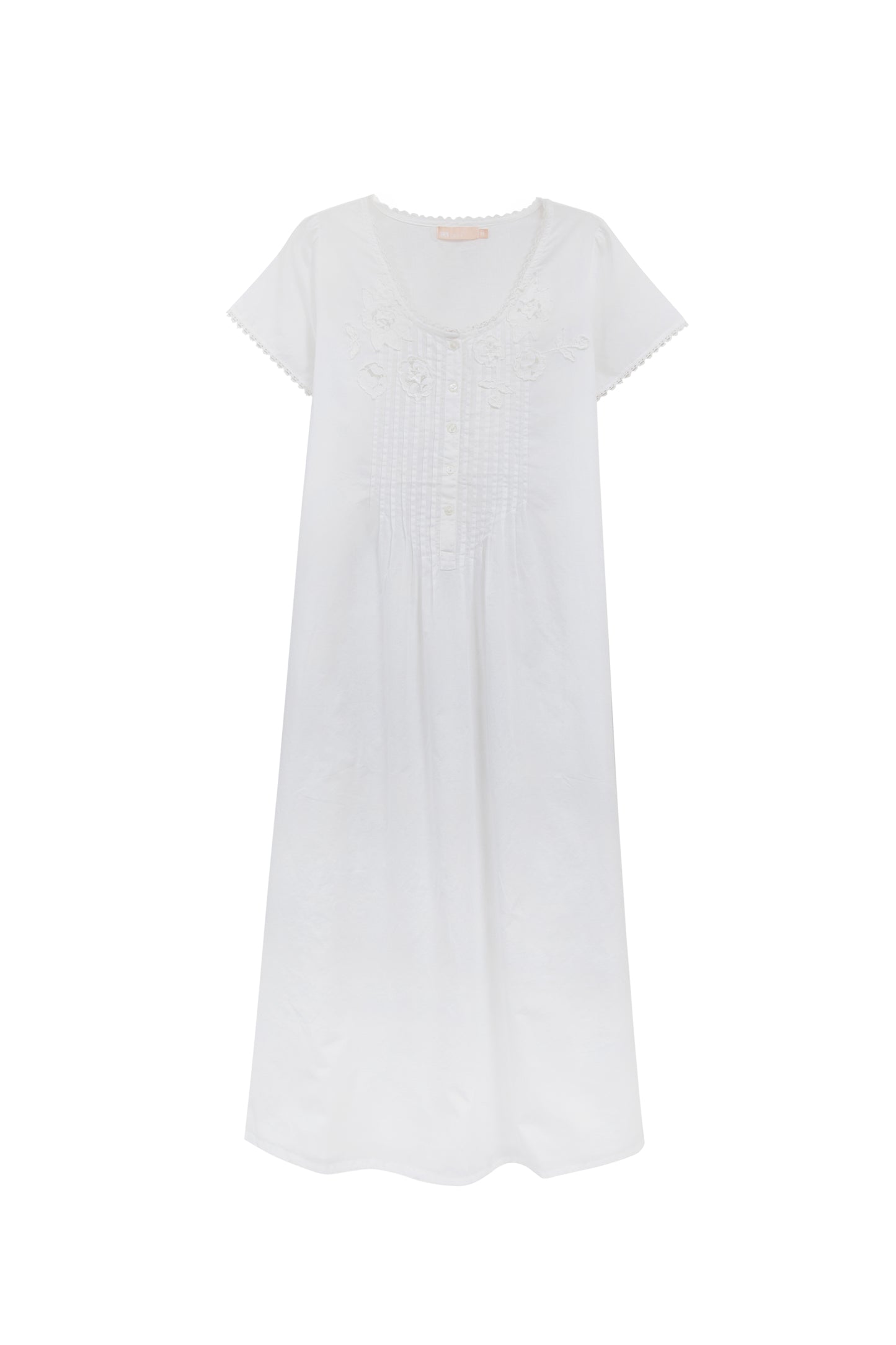 La Cera Plus Size 100% Cotton Lace Applique Gown - La Cera