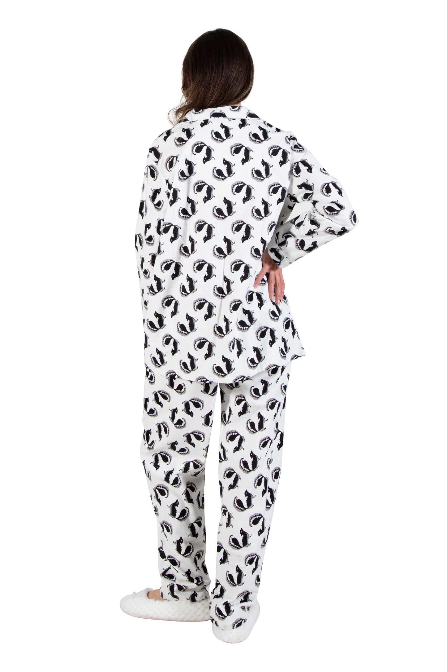 Whimsical Skunk Flannel Pajamas Set - La Cera
