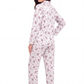 La Cera Long Sleeve Floral Flannel Pajama Set