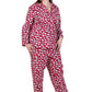 Flannel Sheep Print Plus Size Pajama Set