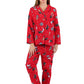 La Cera Long Sleeve Printed Flannel Pajama Set - La Cera