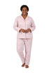 Plus Size Wispy Floral Long Flannel Pajama Set - La Cera