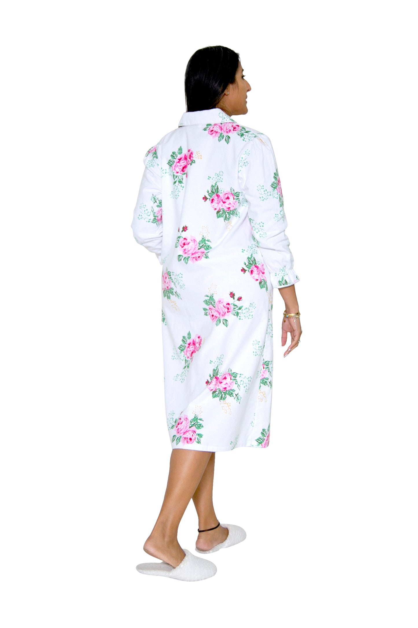 100% Cotton Flannel Snap Front House Dress