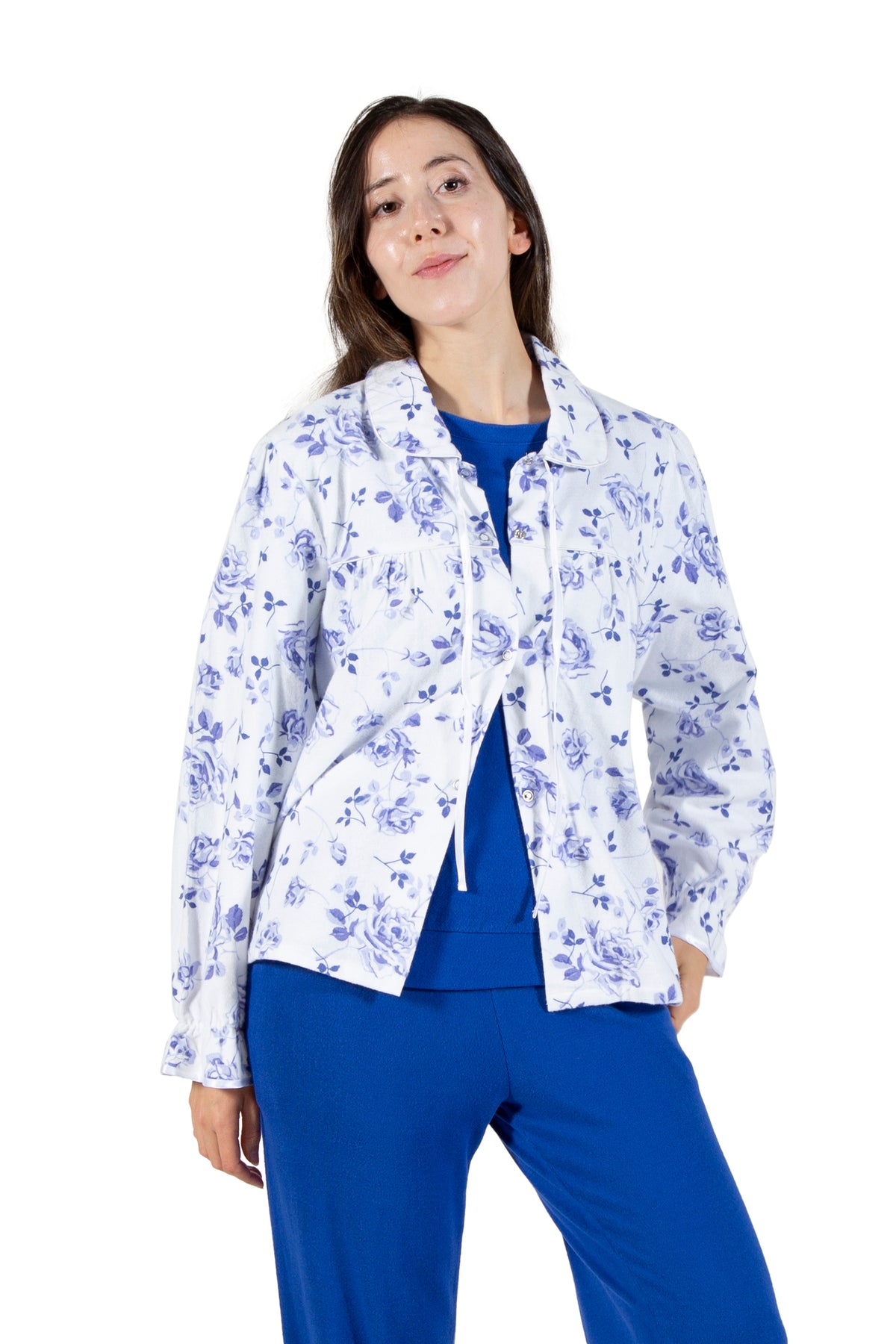 La Cera 100% Cotton Flannel Bed Jacket