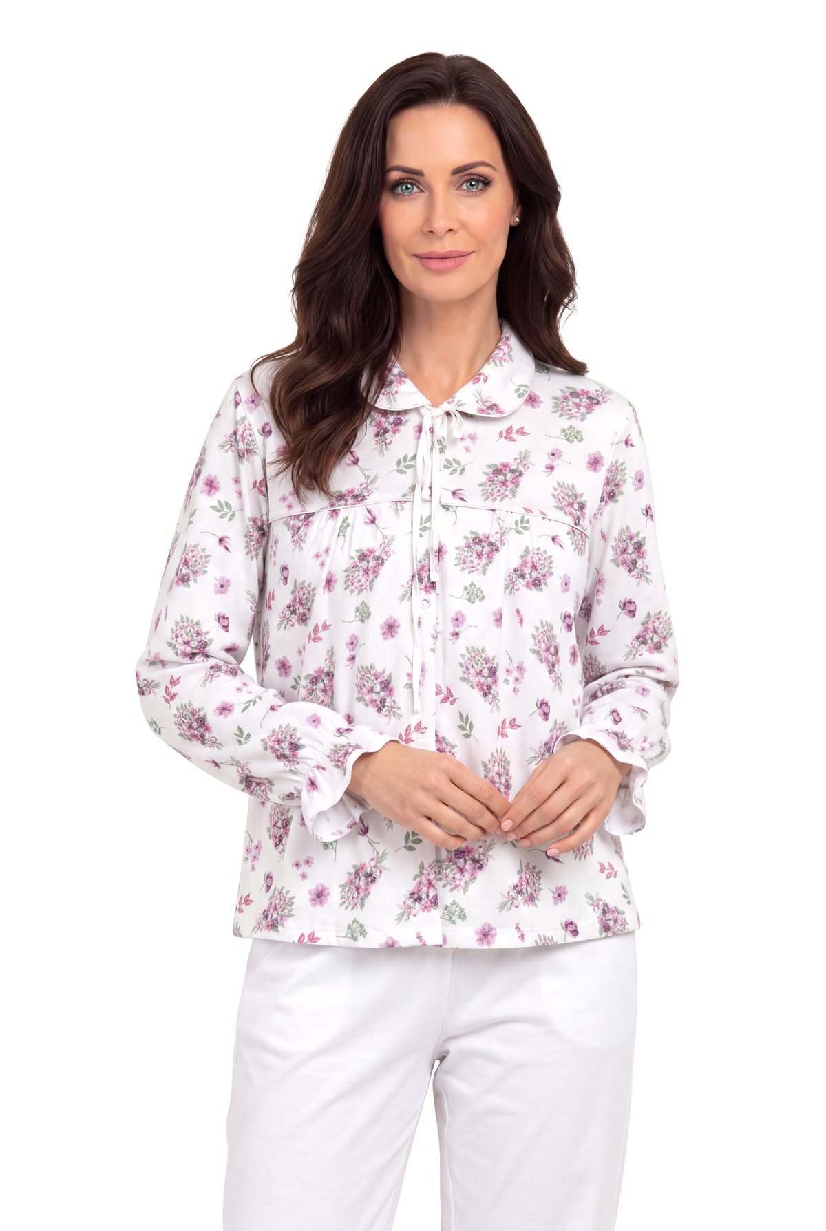 La Cera 100% Cotton Flannel Bed Jacket