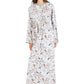 Printed Flannel Nightgown With Release Pleats - La Cera