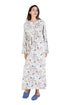 Printed Flannel Nightgown With Release Pleats - La Cera