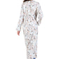Printed Flannel Nightgown With Release Pleats - La Cera