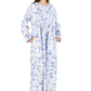 Printed Flannel Nightgown With Release Pleats - La Cera