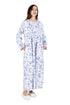 Printed Flannel Nightgown With Release Pleats - La Cera