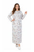 Plus Size Printed Flannel Nightgown With Release Pleats - La Cera
