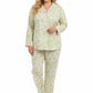 Plus Size La Cera White Lime Floral Pajama Set - La Cera