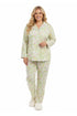 Plus Size La Cera White Lime Floral Pajama Set - La Cera