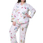 La Cera Long Sleeve Floral Pajama Set - La Cera