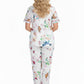 La Cera Plus Size Short Sleeve Garden Floral Pajamas
