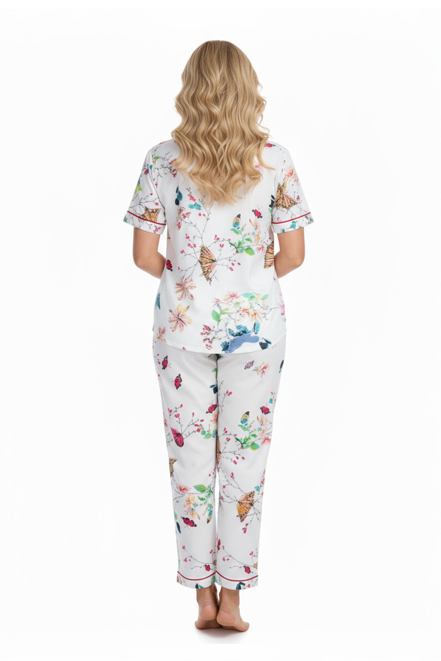 La Cera Plus Size Short Sleeve Garden Floral Pajamas