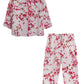 La Cera Cherry Blossom Cotton Pajama Set  - Plus Size - La Cera