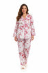 La Cera Cherry Blossom Cotton Pajama Set  - Plus Size - La Cera