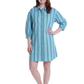 La Cera Oversized Stripe Print Night Shirt - La Cera