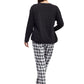 La Cera Plaid Pajama Set - La Cera