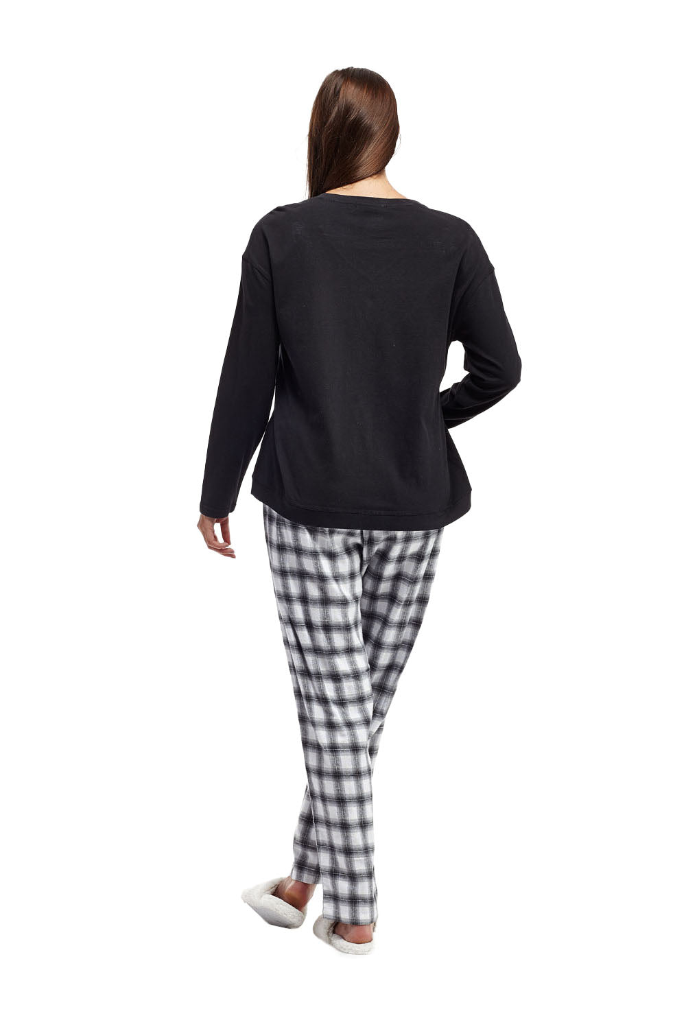 La Cera Plaid Pajama Set - La Cera