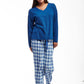La Cera Plaid Pajama Set - La Cera