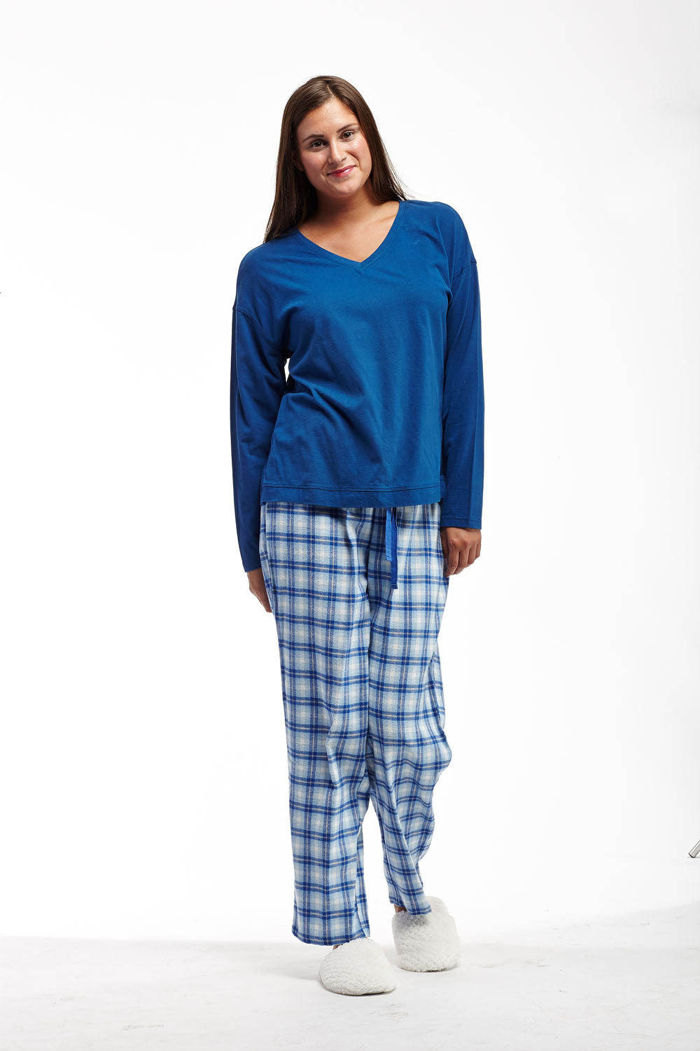 La Cera Plaid Pajama Set - La Cera