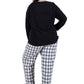 Plus Flannel Plaid and Cotton Knit PJ
