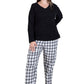 Plus Flannel Plaid and Cotton Knit PJ