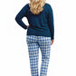 Plus Flannel Plaid and Cotton Knit PJ