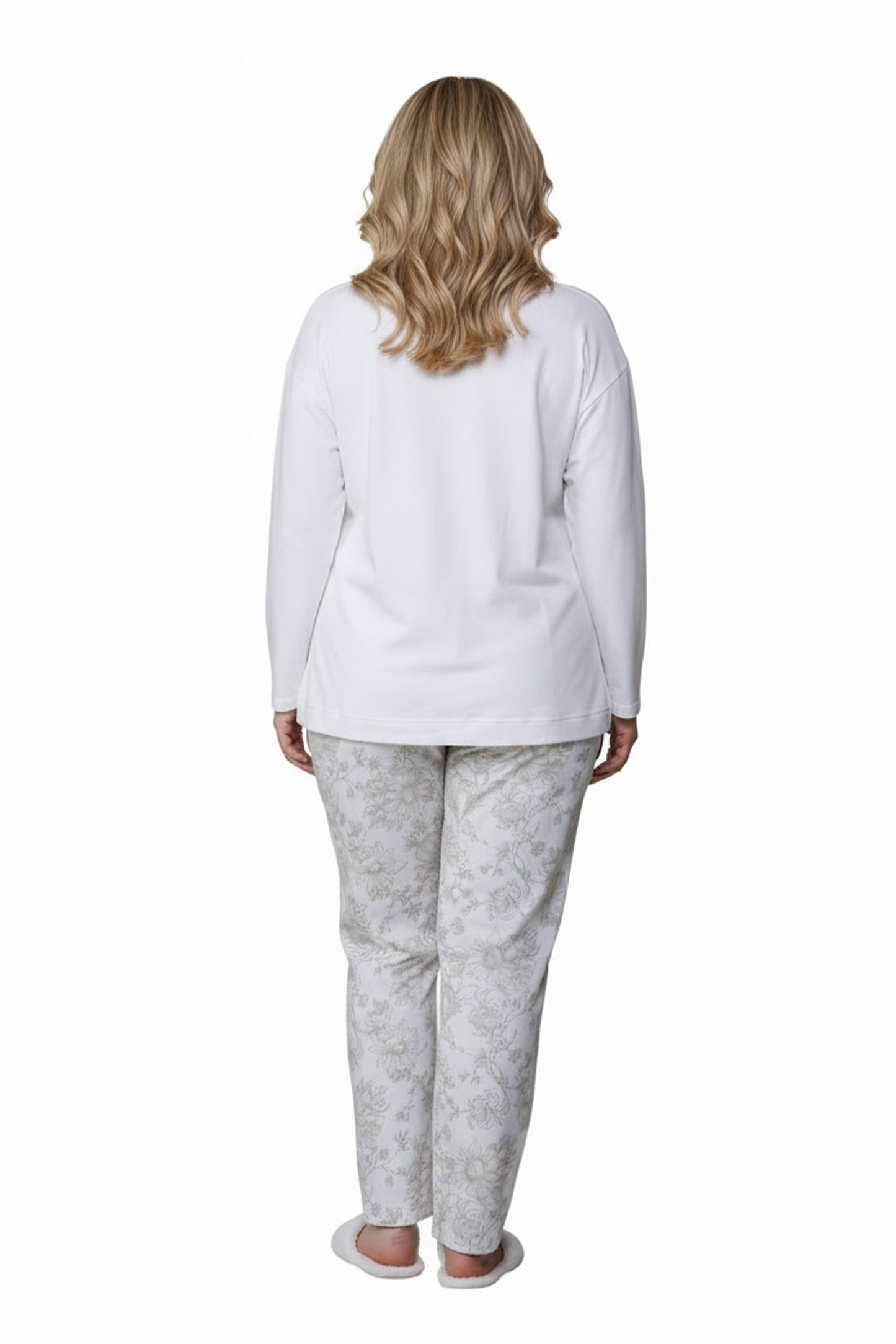 Knit Top & Flannel Pant Plus Size Pajama Set