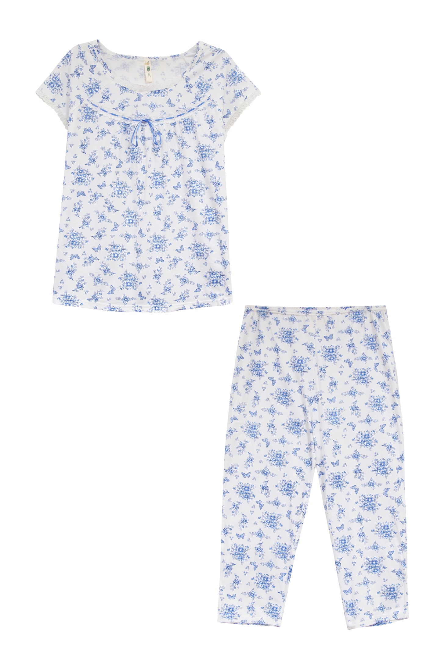 Cotton Knit Butterfly Toile Capri PJ