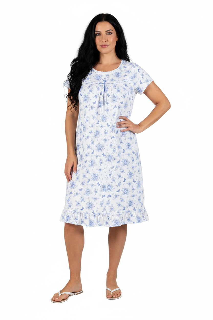 Cotton Knit Butterfly Toile Chemise