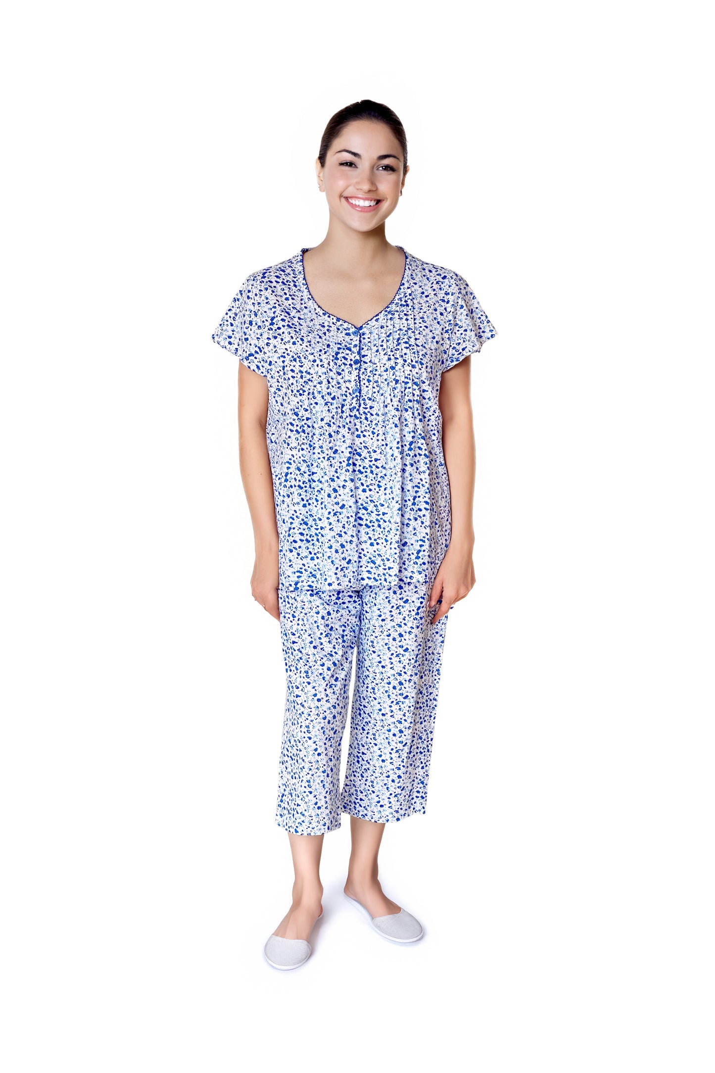 La Cera Cotton Knit Capri PJ