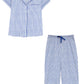 La Cera Plus Size Pin Stripe Cotton Knit Capri PJ - La Cera