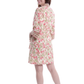 La Cera Short Floral Wrap Robe - La Cera