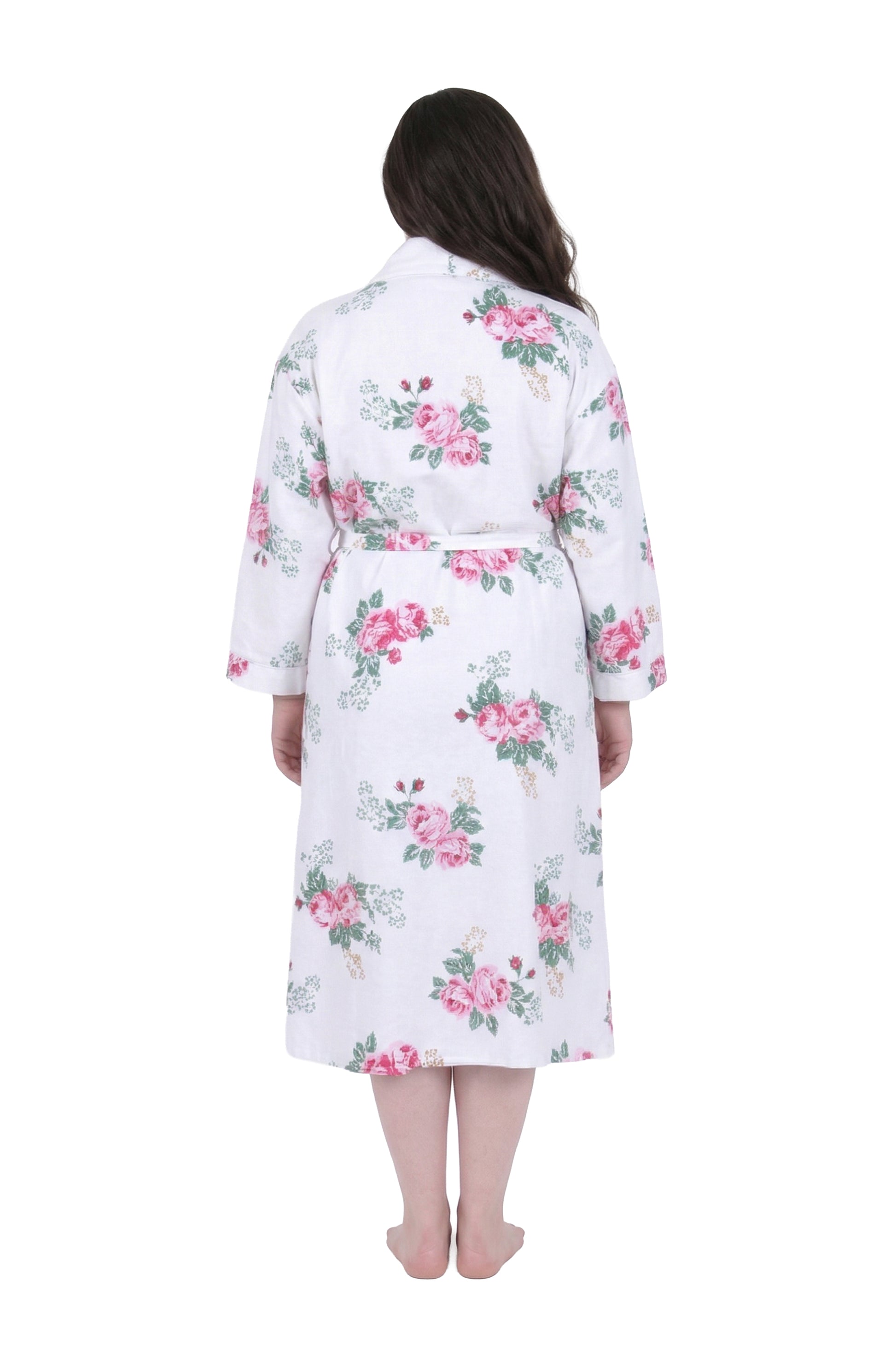 Flannel Floral Plus Size Robe - La Cera