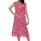 La Cera Crinkle Cotton A-line Print Dress
