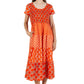 La Cera Cap Sleeve Smock Tier Dress
