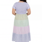 La Cera Cap Sleeve Smock Tier Dress - La Cera