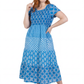 La Cera Cap Sleeve Smock Tier Dress