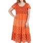 La Cera Cap Sleeve Smock Tier Dress