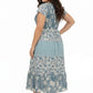 La Cera Cap Sleeve Smock Tier Dress