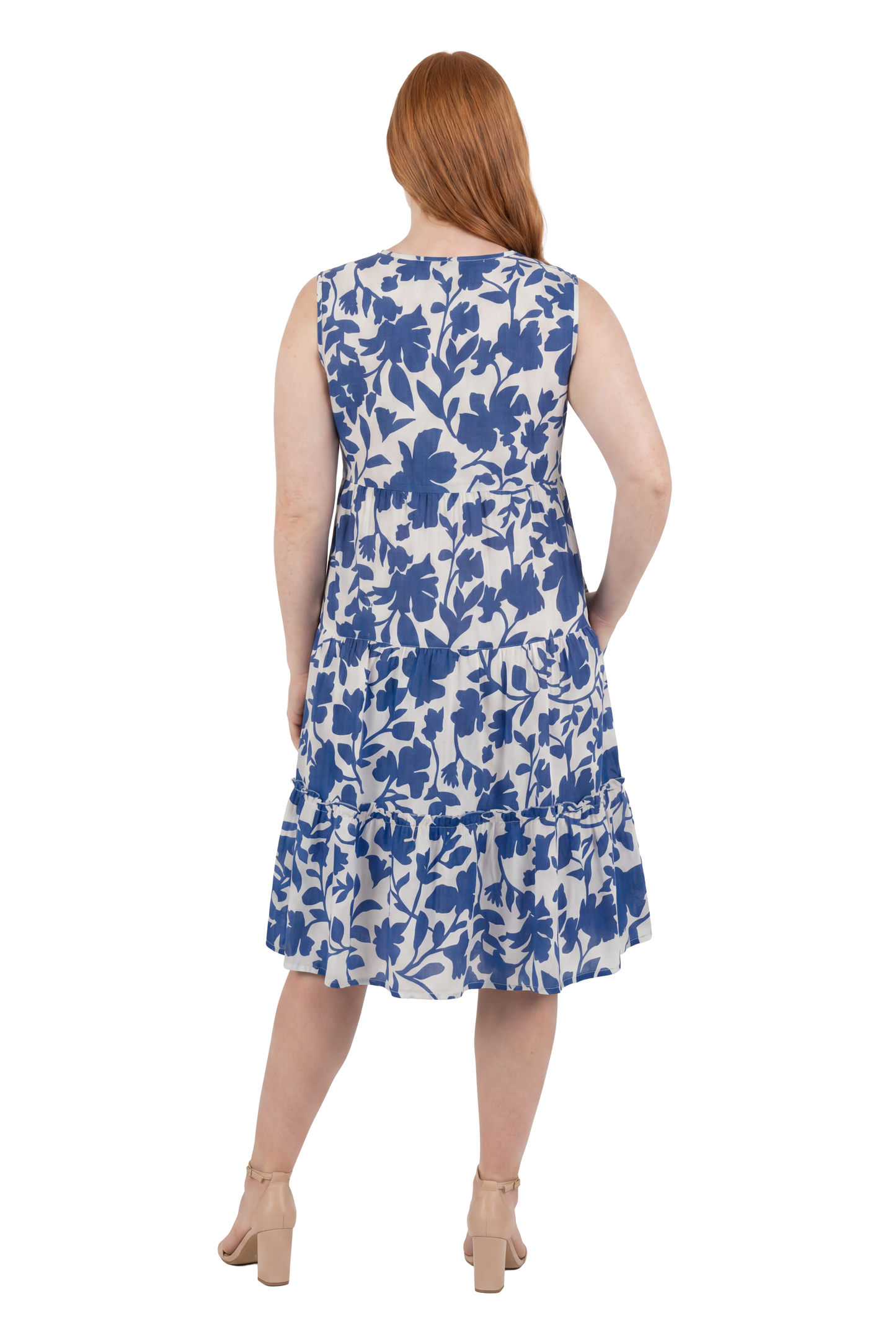 La Cera Floral Tiered Cap Sleeve Dress - La Cera