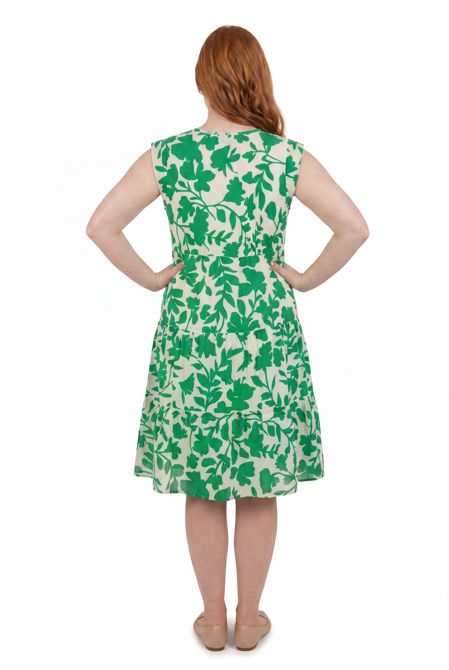 La Cera Floral Tiered Cap Sleeve Dress - La Cera